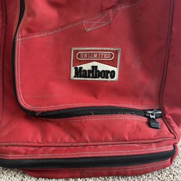 Vtg MARLBORO Adventure Team‎ Camping Hiking Backpack Large Bag Red Travel - Picture 3 of 10